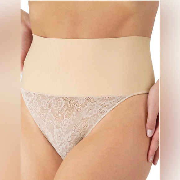 Maidenform Women's Shapewear Tame Your Tummy Lace Shaping Thong - Picture 2 of 7